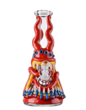 12 Inch Halloween Eyeball Monster Beaker Bong Themed Big Glass Water Pipe W/ Ice Catcher